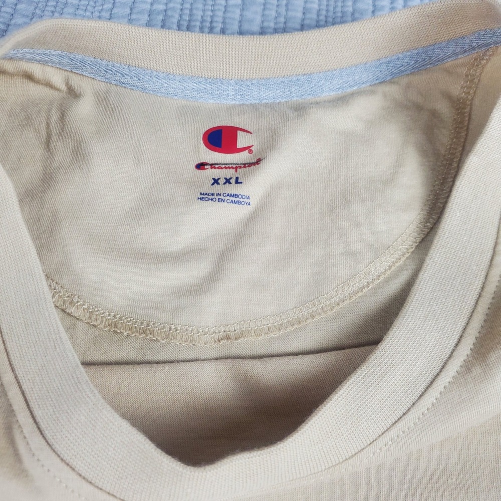 Champion Mens XXL Tan Beige Short Sleeve Crewneck T-Shirt NWT - Picture 3 of 8